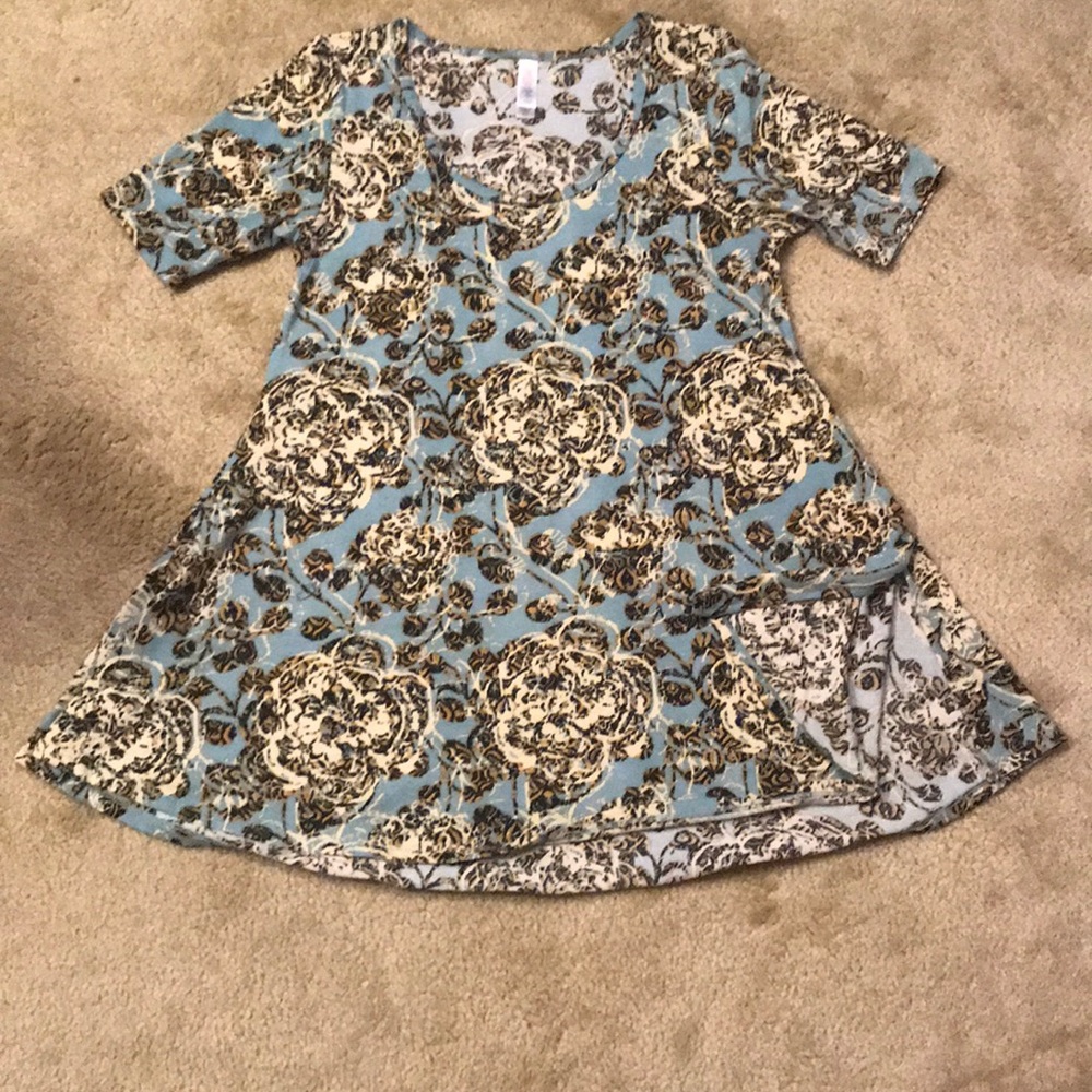 LulaRoe XXS blue and cream floral print top